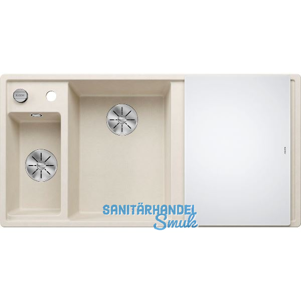 BLANCO Einbausp�le Axia III 6 S mit Glas Schneidbrett TT rechts Softwei�