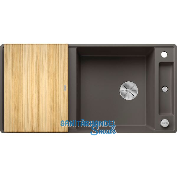 BLANCO fl�chenb�ndige Sp�le Axia III XL 6 S-F Vulkangrau mit Esche Schneidbrett