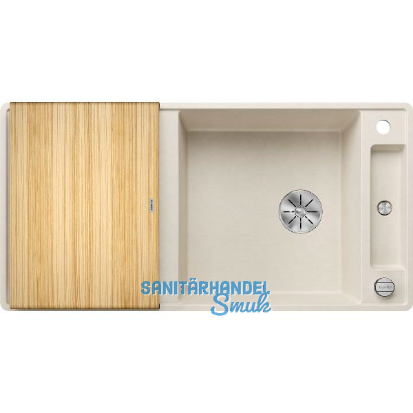 BLANCO fl�chenb�ndige Sp�le Axia III XL 6 S-F Softwei� mit Esche Schneidbrett