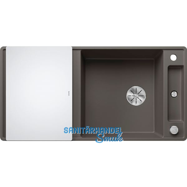 BLANCO fl�chenb�ndige Sp�le Axia III XL 6 S-F Vulkangrau mit Glas Schneidbrett