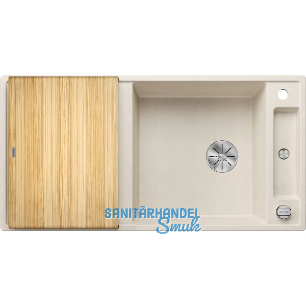 BLANCO Einbausp�le Axia III XL 6 S mit Esche Schneidbrett Softwei�, reversibel