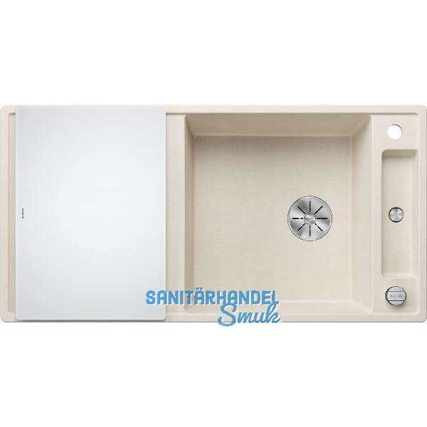BLANCO Einbausp�le Axia III XL 6 S mit Glas Schneidbrett Softwei�, reversibel