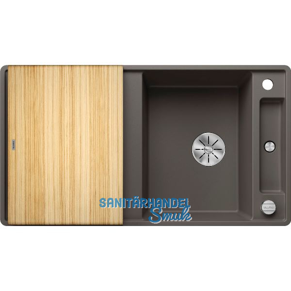 BLANCO fl�chenb�ndige Sp�le Axia III 5 S-F Vulkangrau inkl. Esche Schneidbrett