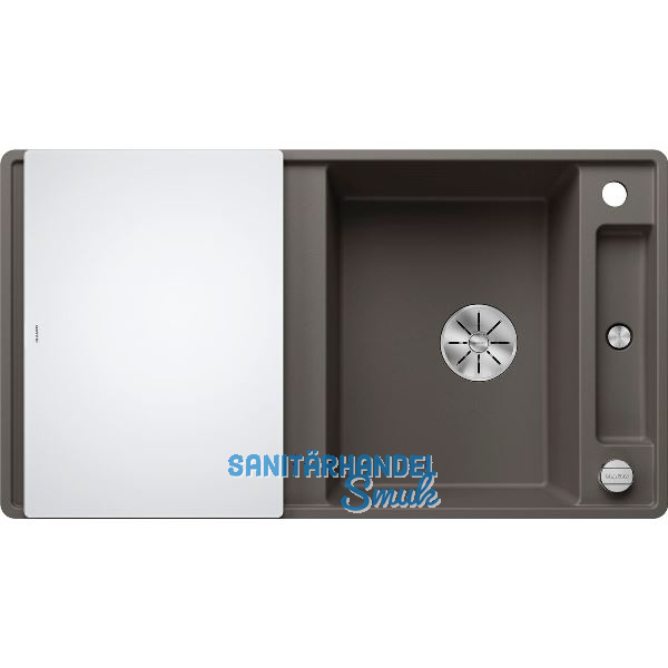 BLANCO fl�chenb�ndige Sp�le Axia III 5 S-F Vulkangrau inkl. Glas Schneidbrett