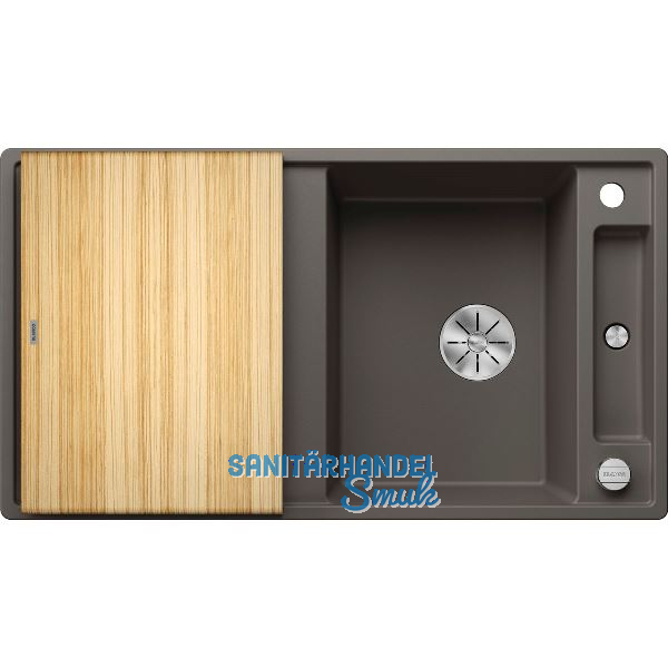 BLANCO Einbausp�le Axia III 5 S mit Esche Schneidbrett Vulkangrau, reversibel