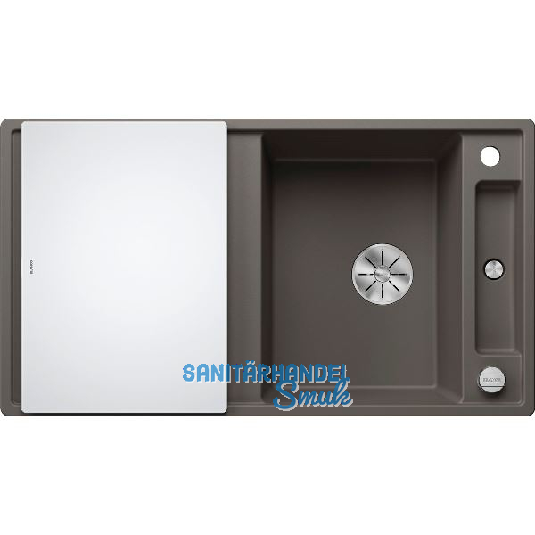 BLANCO Einbausp�le Axia III 5 S mit Glas Schneidbrett Vulkangrau, reversibel