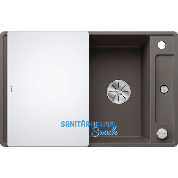 BLANCO fl�chenb�ndige Sp�le Axia III 45 S-F Vulkangrau, inkl. Glas Schneidbrett