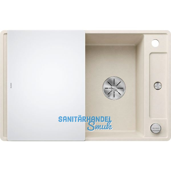 BLANCO fl�chenb�ndige Sp�le Axia III 45 S-F Softwei�, inkl. Glas Schneidbrett