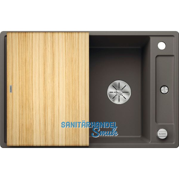 BLANCO Einbausp�le Axia III 45 S mit Esche Schneidbrett Vulkangrau, reversibel