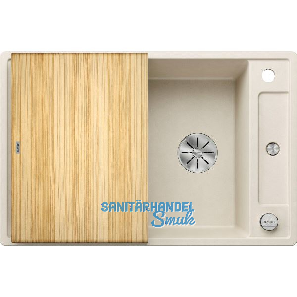 BLANCO Einbausp�le Axia III 45 S mit Esche Schneidbrett Softwei�, reversibel