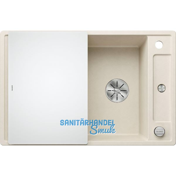 BLANCO Einbausp�le Axia III 45 S mit Glas Schneidbrett Softwei�, reversibel