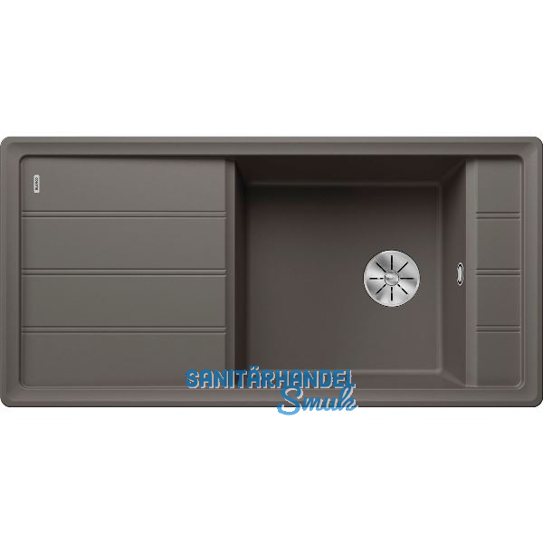 BLANCO Einbausp�le Faron XL 6 S mit InFino Korbventil Vulkangrau, reversibel