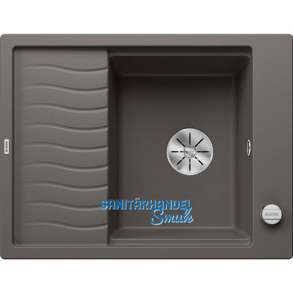 BLANCO Einbausp�le Elon 45 S mit Drehknopfgarnitur Vulkangrau, reversibel