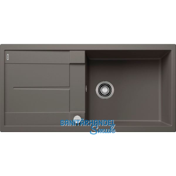 BLANCO Einbausp�le Metra XL 6 S Vulkangrau mit Drehknopfgarnitur, reversibel