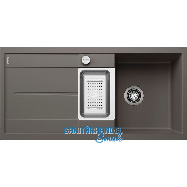 BLANCO Einbausp�le Metra 6 S Vulkangrau mit Drehknopfgarnitur, reversibel