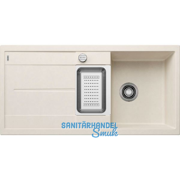 BLANCO Einbausp�le Metra 6 S Softwei� mit Drehknopfgarnitur, reversibel