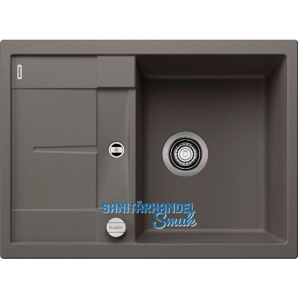 BLANCO Einbausp�le Metra 45 S Compact Vulkangrau mit Drehknopfgarnitur, rev.