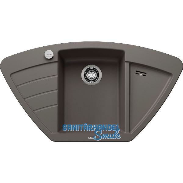 BLANCO Eck-Einbausp�le Zia 9 E mit Drehknopf Vulkangrau