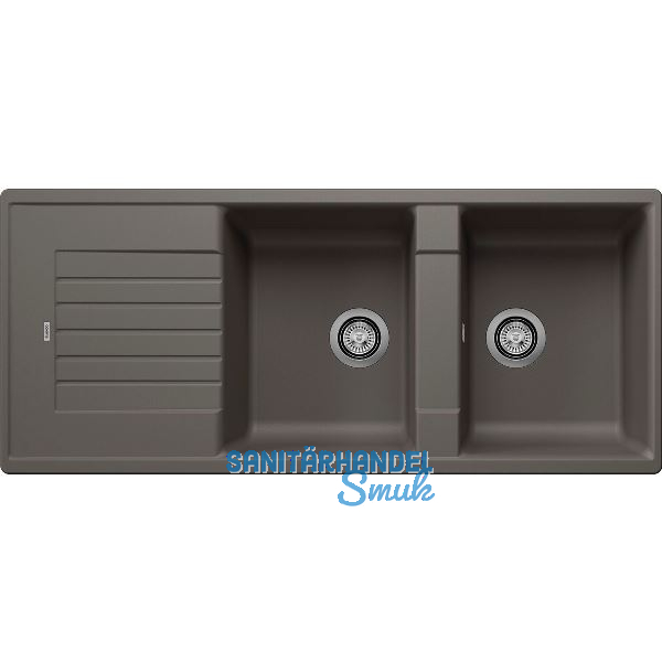 BLANCO Einbausp�le Zia 8 S ohne Drehknopf Vulkangrau, reversibel
