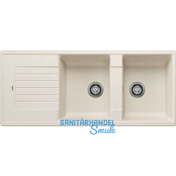 BLANCO Einbausp�le Zia 8 S ohne Drehknopf Softwei�, reversibel