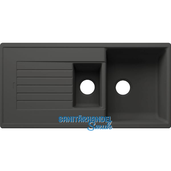 BLANCO Einbausp�le Zia 6 S Vulkangrau mit Drehknopfgarnitur, reversibel