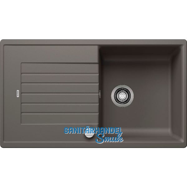 BLANCO Einbausp�le Zia 5 S Vulkangrau mit Drehknopfgarnitur, reversibel