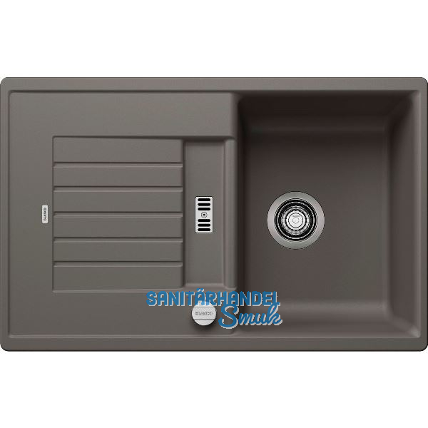 BLANCO Einbausp�le Zia 45 S Vulkangrau mit Drehknopfgarnitur, rev.