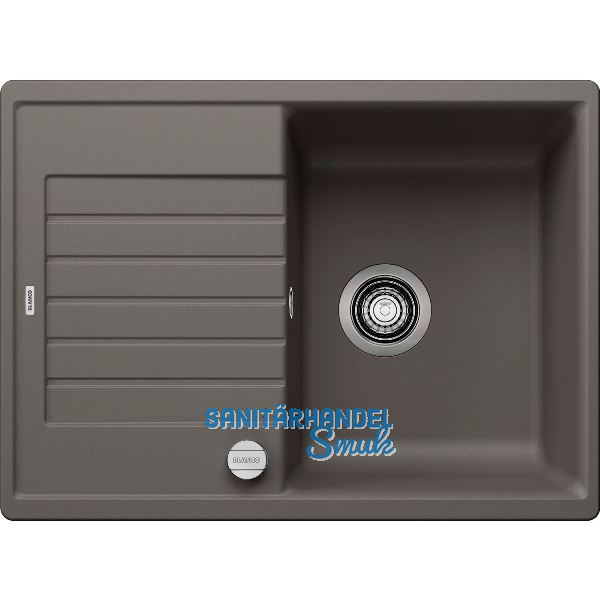 BLANCO Einbausp�le Zia 45 S Compact Vulkangrau mit Drehknopfgarnitur, rev.