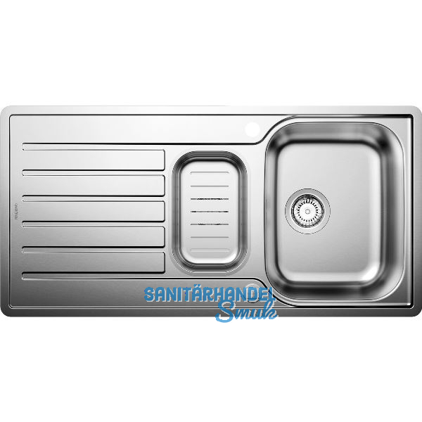 BLANCO 2D-Sp�le Lantos II 6S-IF Edelstahl mit Ablauffernbedienung reversibel