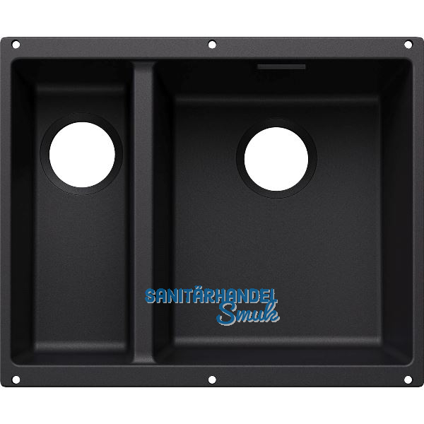 BLANCO Sp�le Subline 340/160-U for Coloured Components, Becken rechts, Schwarz