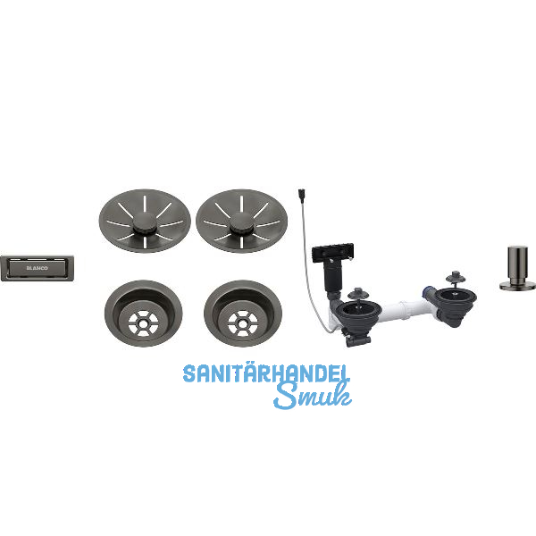 BLANCO 2x Ab-und �berlaufset InFino f�r Color Unit Satin Darksteel