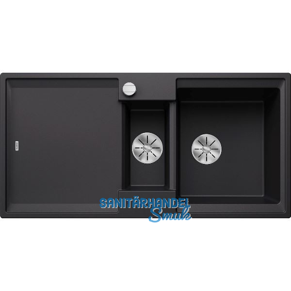BLANCO Einbausp�le Adira 6 S mit Drehknopfgarnitur Schwarz