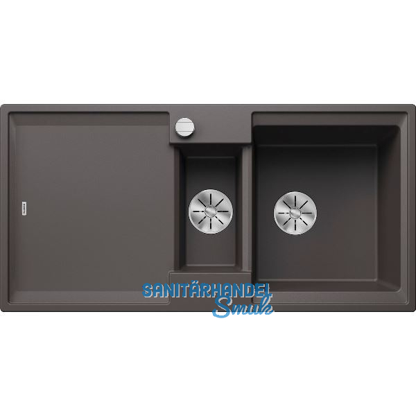 BLANCO Einbausp�le Adira 6 S mit Drehknopfgarnitur Felsgrau