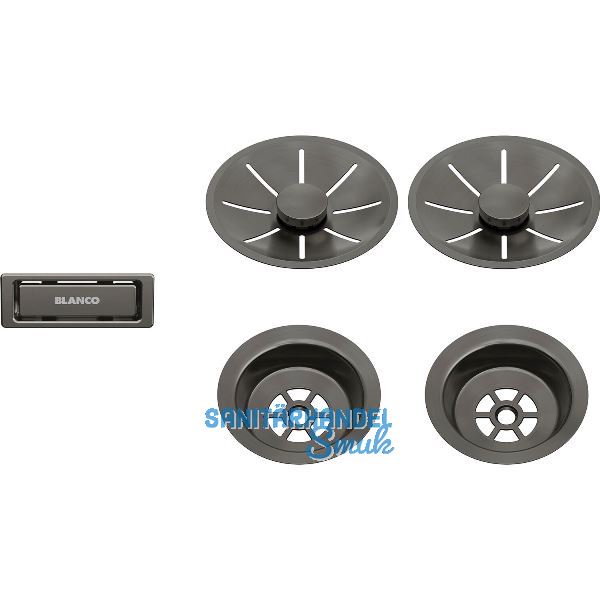 BLANCO Doppel Ab-und �berlaufset Satin Darksteel