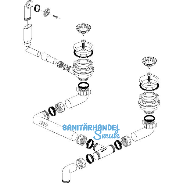 BLANCO Ab- und �berlaufgarnitur 2 x 3,5'' 218408