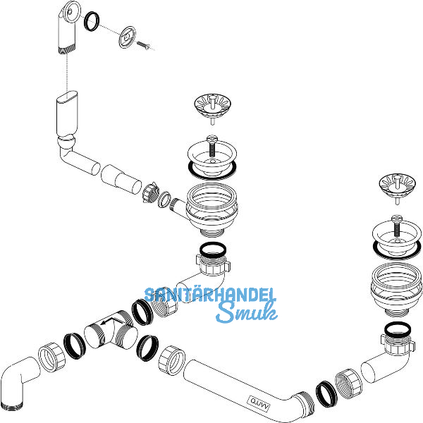 BLANCO Ab- und �berlaufgarnitur 2 x 3,5" 218823