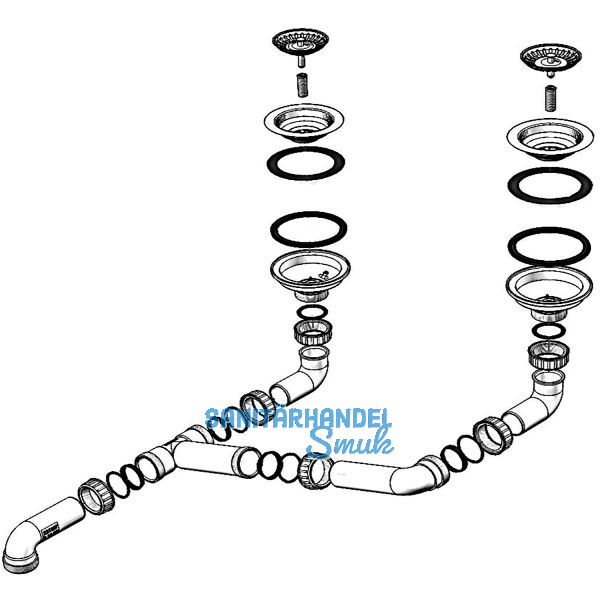 BLANCO Ablaufgarnitur 2 x 3,5" 231007