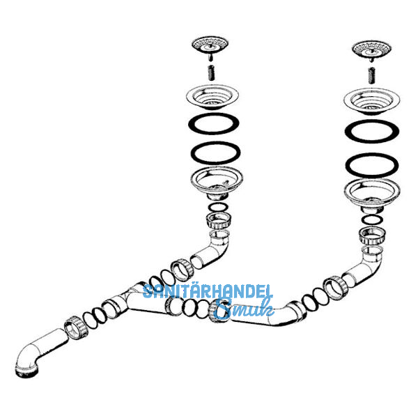BLANCO Ablaufgarnitur 2 x 3,5" 232140
