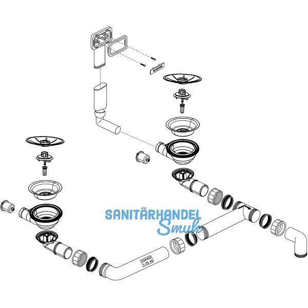 BLANCO Ab- und �berlaufgarnitur 2 x 3,5" 234452