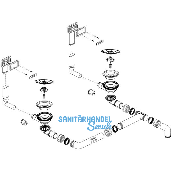BLANCO Ab- und �berlaufgarnitur 2 x 3,5" 234457