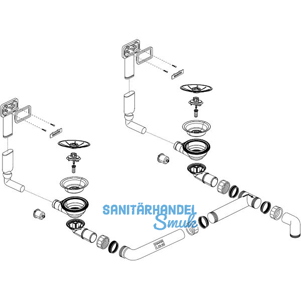 BLANCO Ab- und �berlaufgarnitur 2 x 3,5" 234458