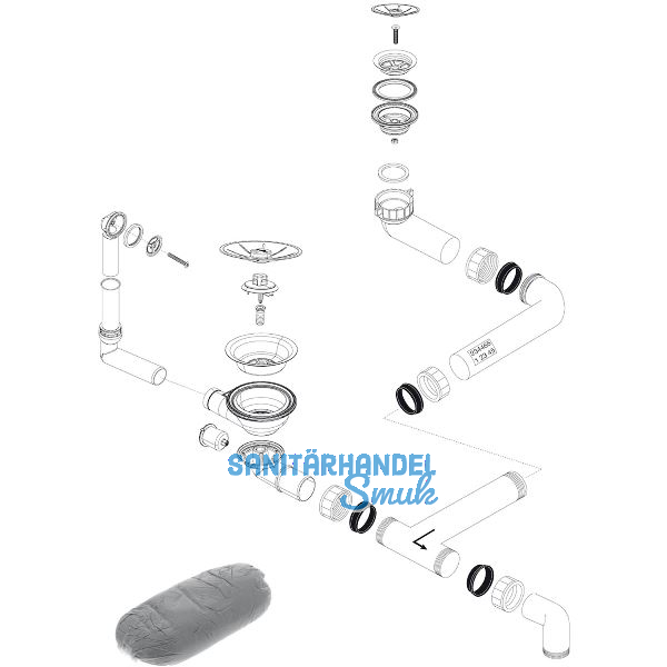 BLANCO Ab- und �berlaufgarnitur 1 x 3,5''/1 x 1,5" 234465
