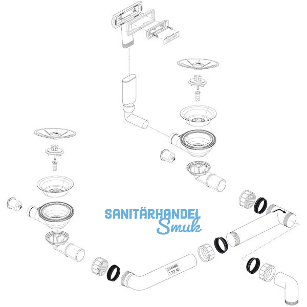BLANCO Ab- und �berlaufgarnitur 2 x 3,5" 234488
