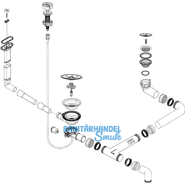 BLANCO Ab- und �berlaufgarnitur 1 x 3,5''/1 x 1,5" 235651