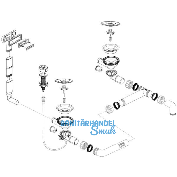 BLANCO Ab- und �berlaufgarnitur 2 x 3,5'' 236263