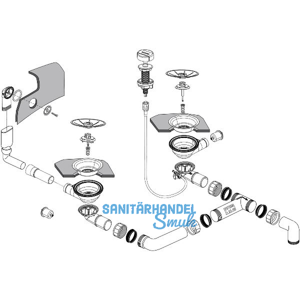 BLANCO Ab- und �berlaufgarnitur 2 x 3,5'' 237388