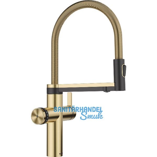BLANCO Set Armatur Choice Icona Satin Gold mit Wasseraufbereitungseinheit