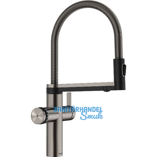 BLANCO Set Armatur Choice Icona Satin Platinum mit Wasseraufbereitungseinheit