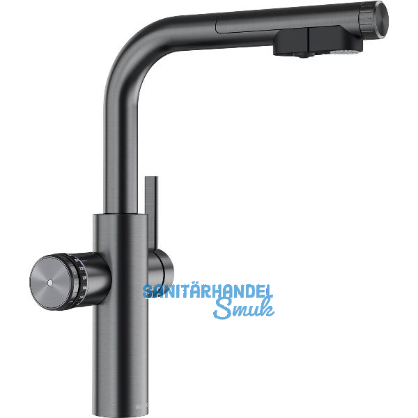 BLANCO Set Armatur Choice Icona-L Satin Darksteel mit Wasseraufbereitungseinheit