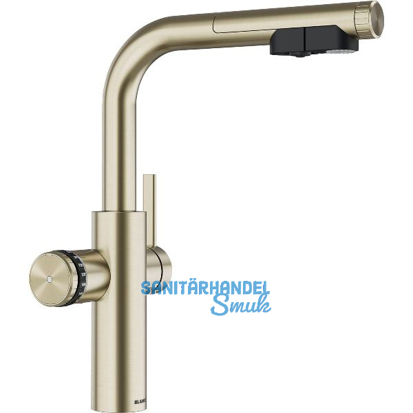 BLANCO Set Armatur Choice Icona-L Satin Gold mit Wasseraufbereitungseinheit